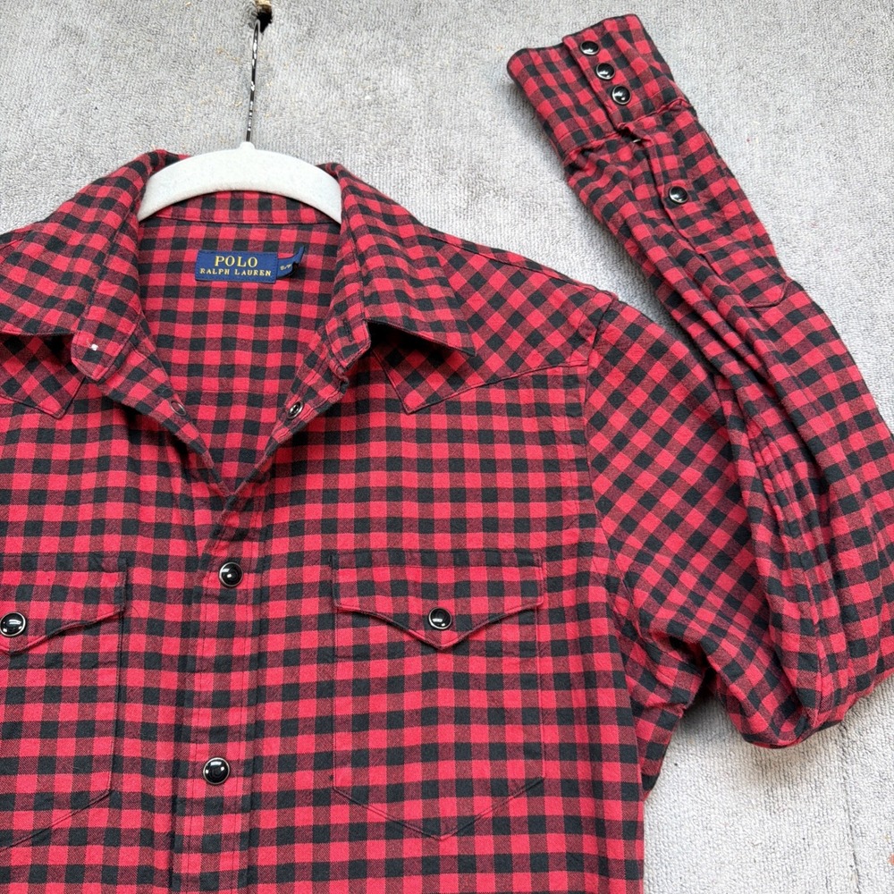 Polo Ralph Lauren Western Pearl Snap Shirt Buffalo Plaid Classic Ranch Men's S